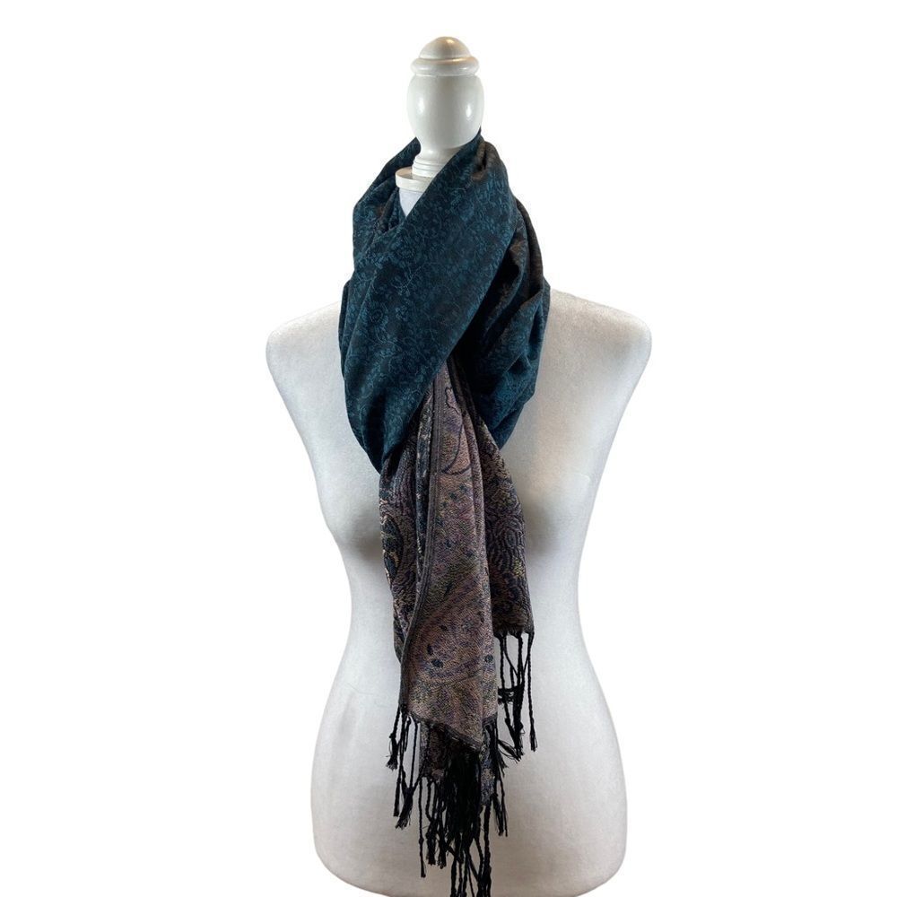 ‎Multicolored Original Pashmina With Fringe